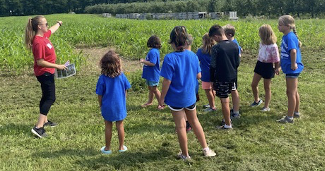 Children visiting Hurd's Farm